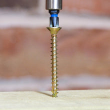 Side view of 6.0mm yellow zinc countersunk wood screw for structural fixing