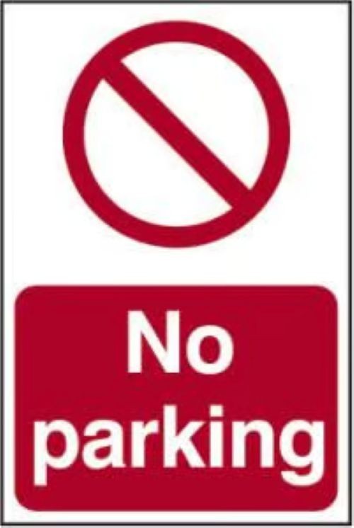 No Parking Sign PVC Peel and Stick 200mm x 300mm