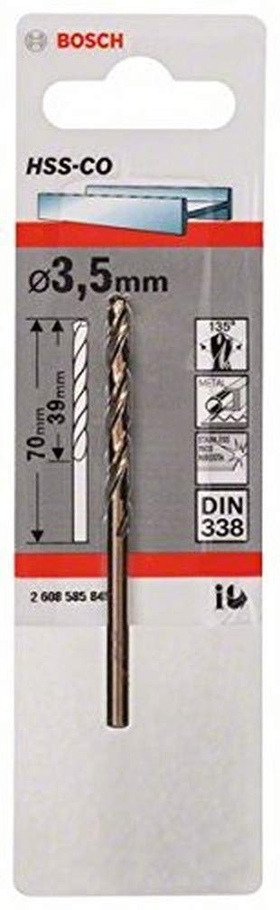 Bosch 2608585845 Drill Bits Metal HSS-Co 3.5mm X 39mm