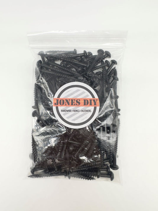 black panhead woodscrew set various sizes with jones diy logo