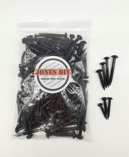 black panhead woodscrew assortment pack with jones diy logo