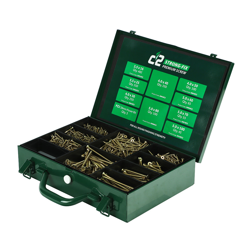 C2 high performance wood screws in trade case
