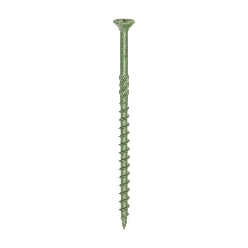 Green coated decking screw
