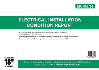 Electrical Installation Condition Report Book (EICR Book) 18.4