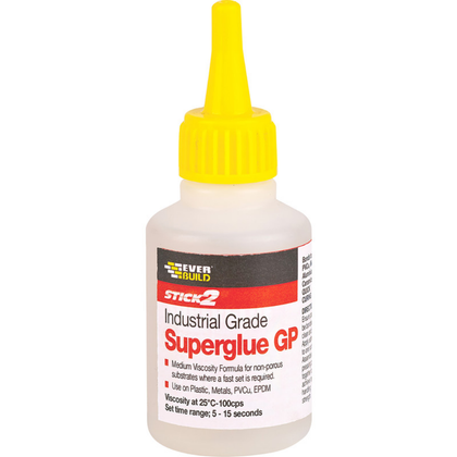 Everbuild Stick 2 Industrial Grade Superglue GP Clear 20g