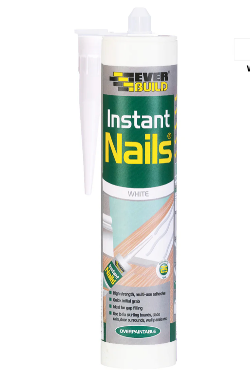 Everbuild Instant Nails Solvent Free Adhesive White 290ml