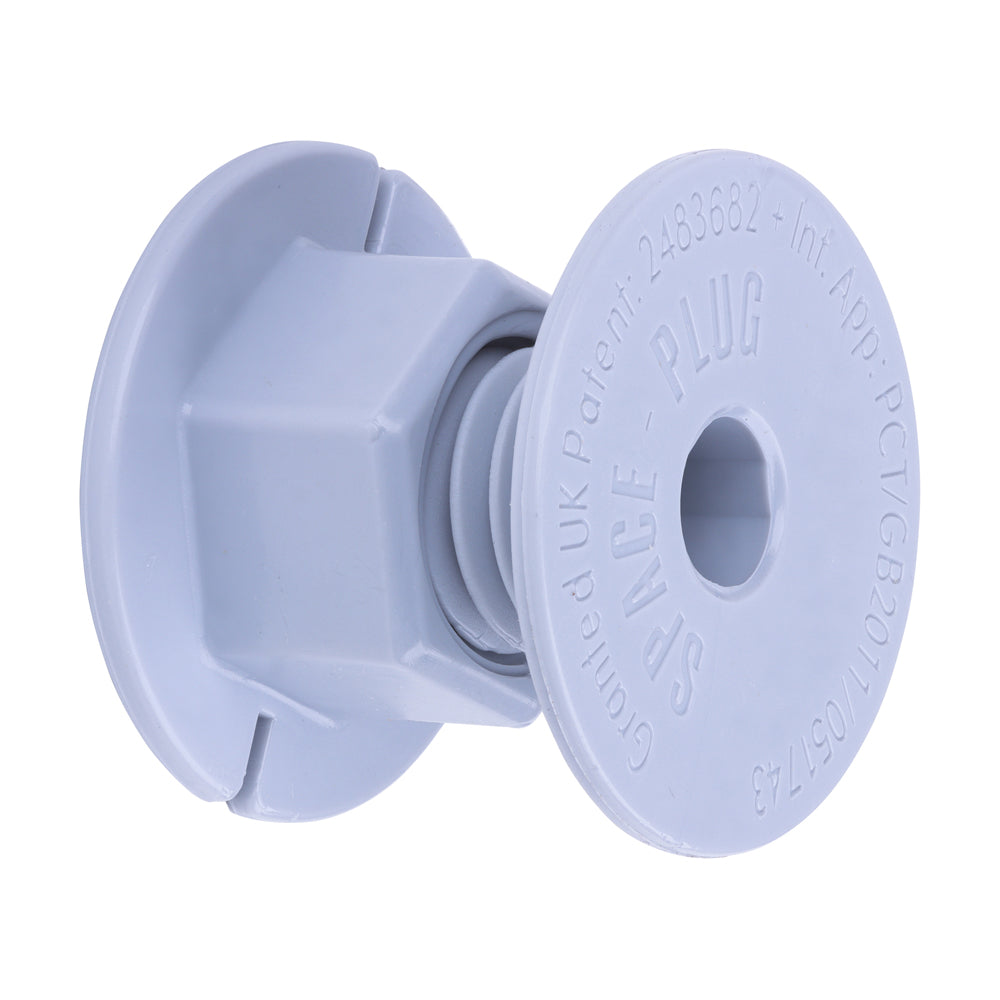 Adjustable Space-Plug fixing used to secure cabinets to walls