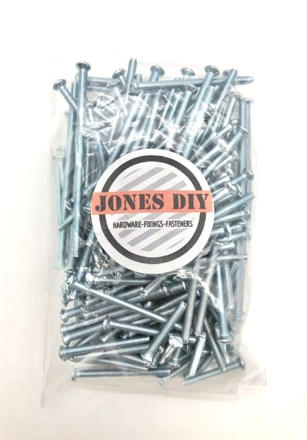 silver m3.5 electrical socket screw assortment pack includes short 25mm socket screws, 35mm, 40mm, 50mm and extra long 75mm switch screws