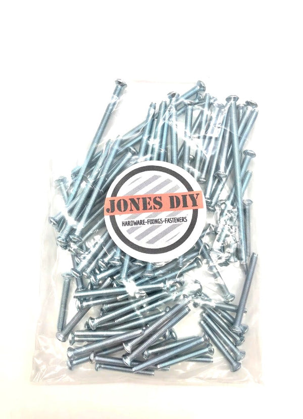 silver m3.5 electrical socket screw assortment pack includes short 25mm socket screws, 35mm, 40mm, 50mm and extra long 75mm switch screws