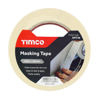 TIMCO SMT38 Masking Tape Cream 50m x 38mm