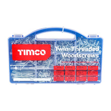 Twin Woodscrew Mixed Tray Zinc - 1,140pcs - Pack of 1140