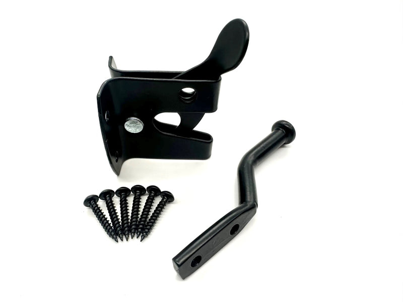auto slam latch garden gate catch black with premium black screw fixings