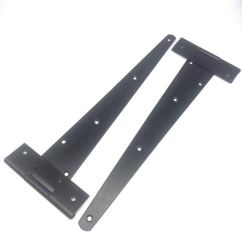 black heavy duty tee hinge with fixing kit