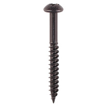 Blackjax black screw for wood round head pan head pozi drive woodscrew 10G 9.18mm x 1.25"