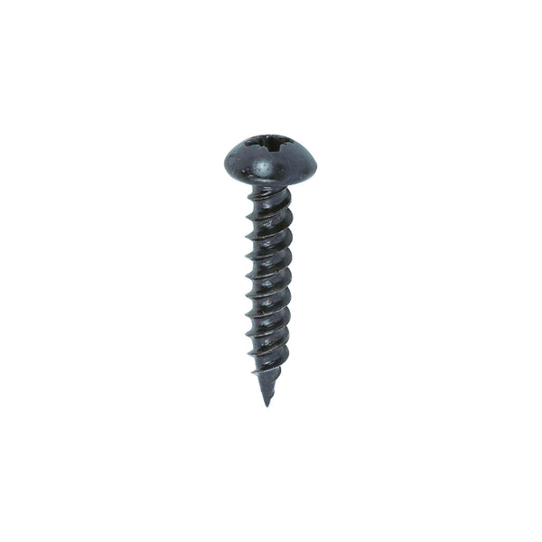 Blackjax black screw for wood round head pan head pozi drive woodscrew 10G 9.18mm x 1"