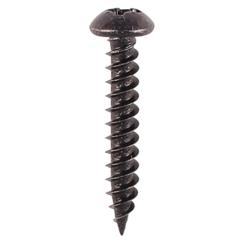 Load image into Gallery viewer, Blackjax black screw for wood round head pan head pozi drive woodscrew 8G 8mm x 1&quot;
