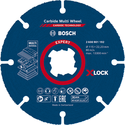 Bosch 2608901192 EXPERT Multi Material Carbide Cutting Disc 115mm