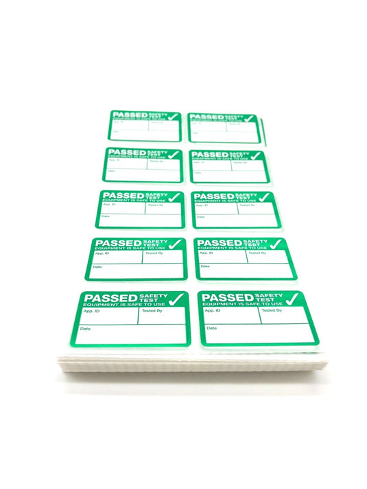 pack of electrical safety pass pat testing labels