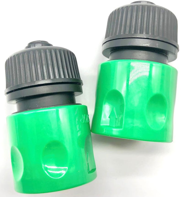 garden hose connectors pair quick fit connectors green and black non return insert
