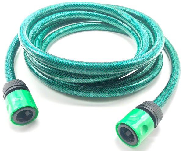 Load image into Gallery viewer, garden hose extension coil green and black with connectors
