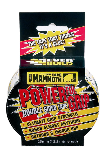 Everbuild Mammoth Powerful Grip Tape Clear 25mm x 2.5m