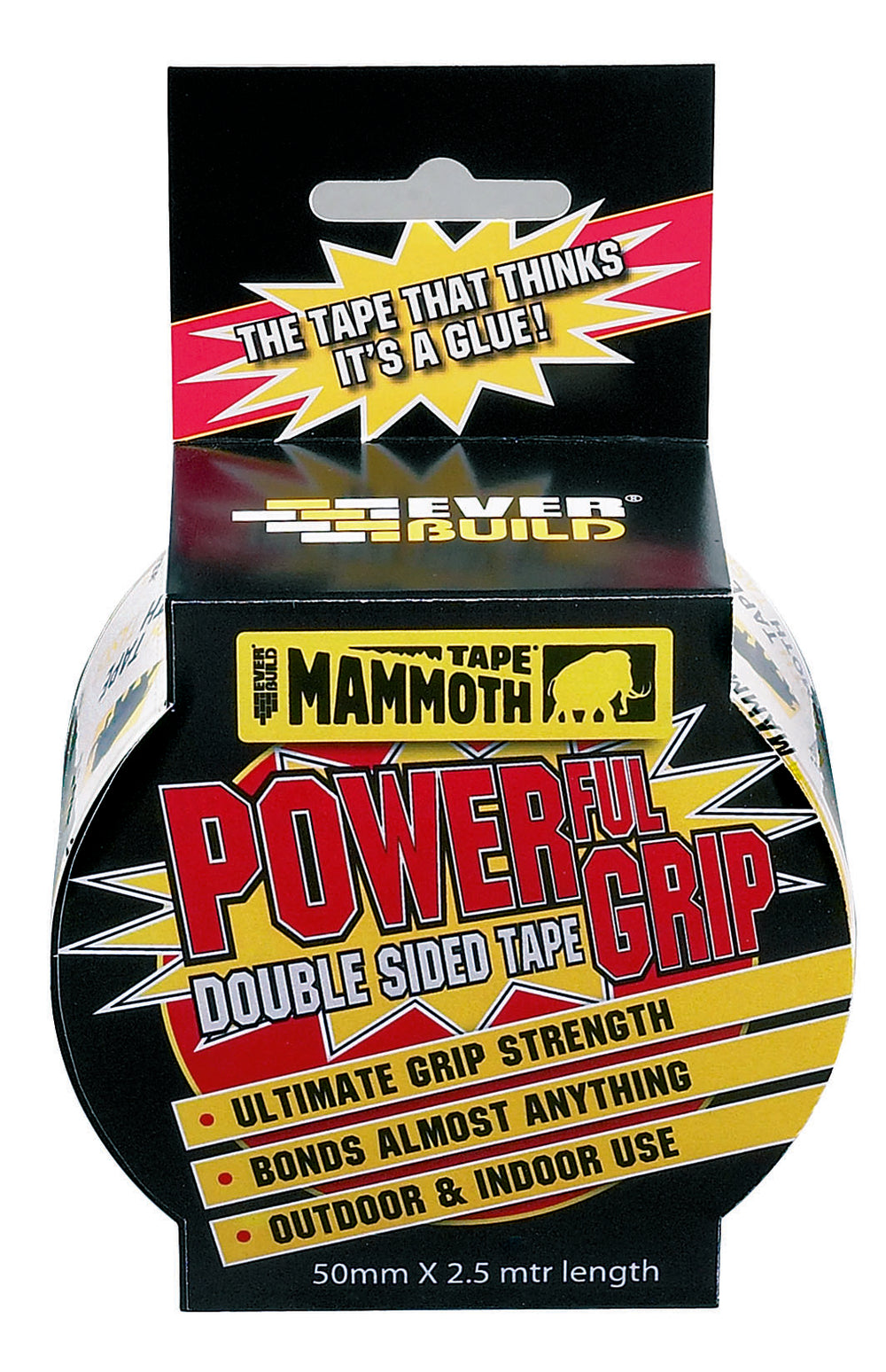 Everbuild Mammoth Powerful Grip Tape Clear 50mm x 2.5m