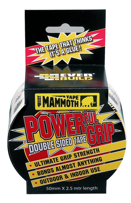 Everbuild Mammoth Powerful Grip Tape Clear 50mm x 2.5m