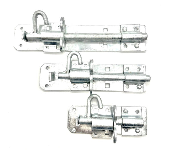 hot dipped galvanized pad bolt slide bolts 4" 6" 8"
