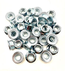m10 flange nut serrated steel silver