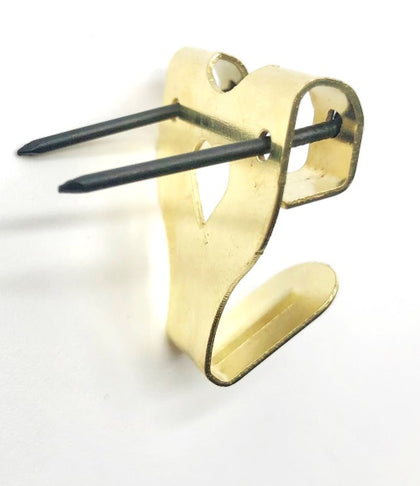 double picture hanging brass hook with hardened nail