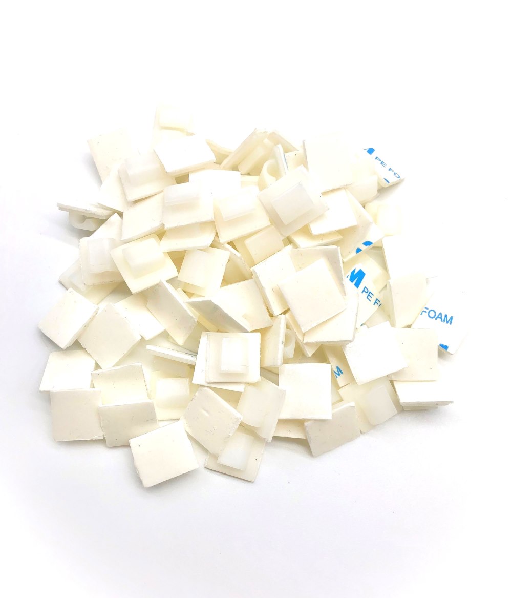 6mm white sticky cable clips