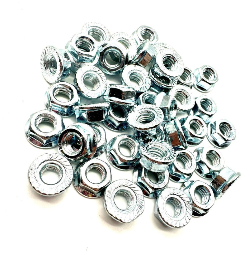 Load image into Gallery viewer, M6 serrated flange nuts pack

