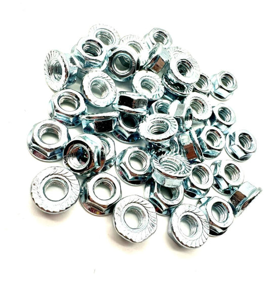 M6 serrated flange nuts pack