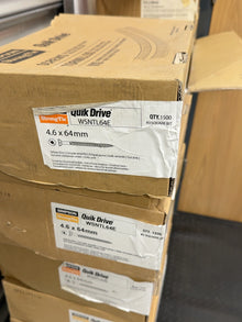 Original WSNTL64E box label showing 4.6 x 64mm size and 1,500 screws