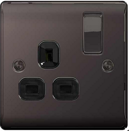 BG Nexus Single Socket Black Nickel - NBN21B