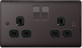 BG Nexus Double Socket Black Nickel - NBN22B