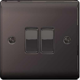 BG Nexus Light Switch 2G 2W Black Nickel - NBN42