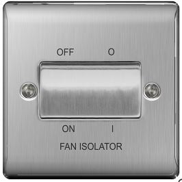 BG Nexus Fan Isolator Brushed Steel - NBS15