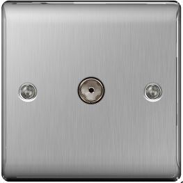 BG Nexus Telephone Aerial Socket Brushed Steel - NBS60