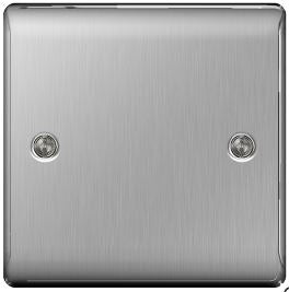 BG Nexus Blank Plate 1 Gang Brushed Steel - NBS94